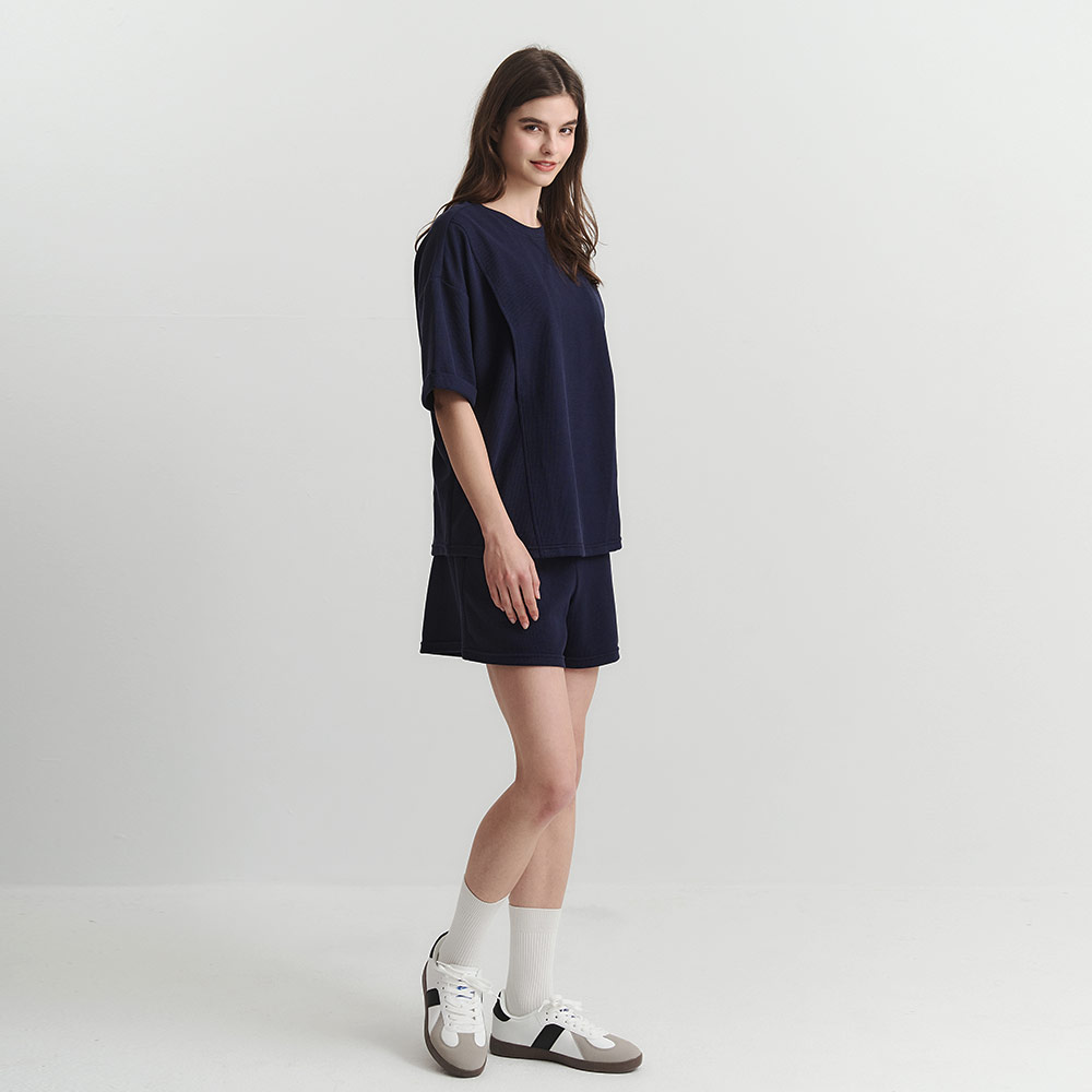 Waffle casual wide-cut maternity top