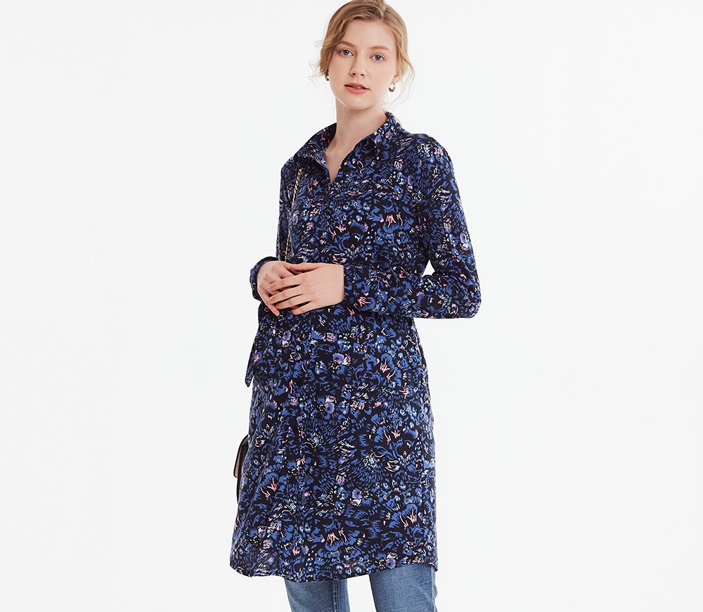 襯衫式印花孕哺洋裝(兩穿) 襯衫式印花孕哺洋裝(兩穿)