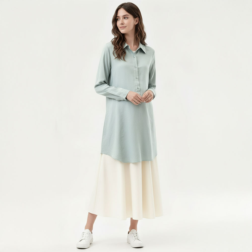 半門襟襯衫孕哺洋裝 半門襟襯衫孕哺洋裝