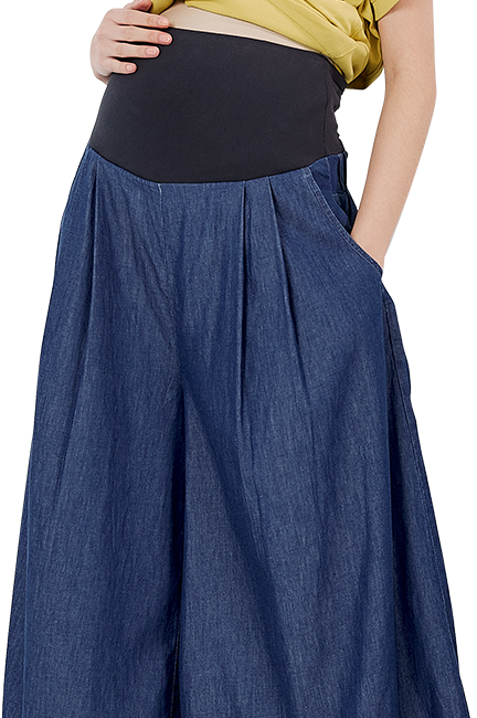 涼爽寬版輕牛仔孕婦褲裙 涼爽寬版輕牛仔孕婦褲裙