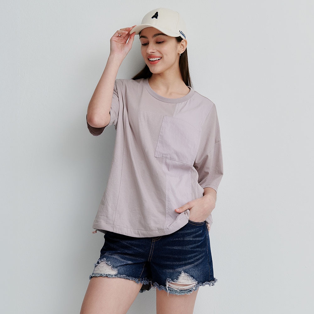 刷白抓破抽鬚牛仔孕婦短褲