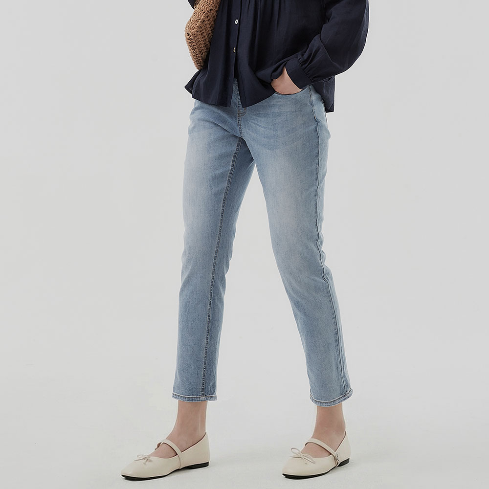 Boyfriend修身牛仔孕婦褲